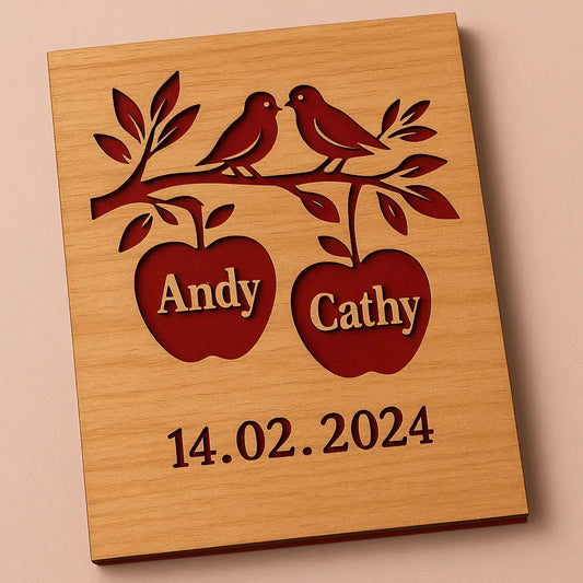 ERADOM Wood Wedding Cards In Love Birds Natural Wood Art Card With Laser Cut Interior Paper Insert Matching Envelop Stand 4x6 Inches